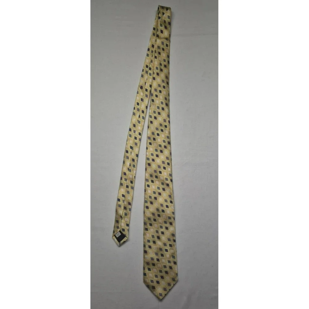John W. Nordstrom Jacquard 100% Silk Tie Textured Gold Blue Executive Boardroom‎